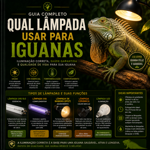 Qual lâmpada usar para iguana