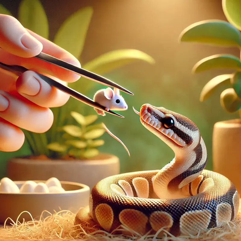 alimentando cobra com ratinhos